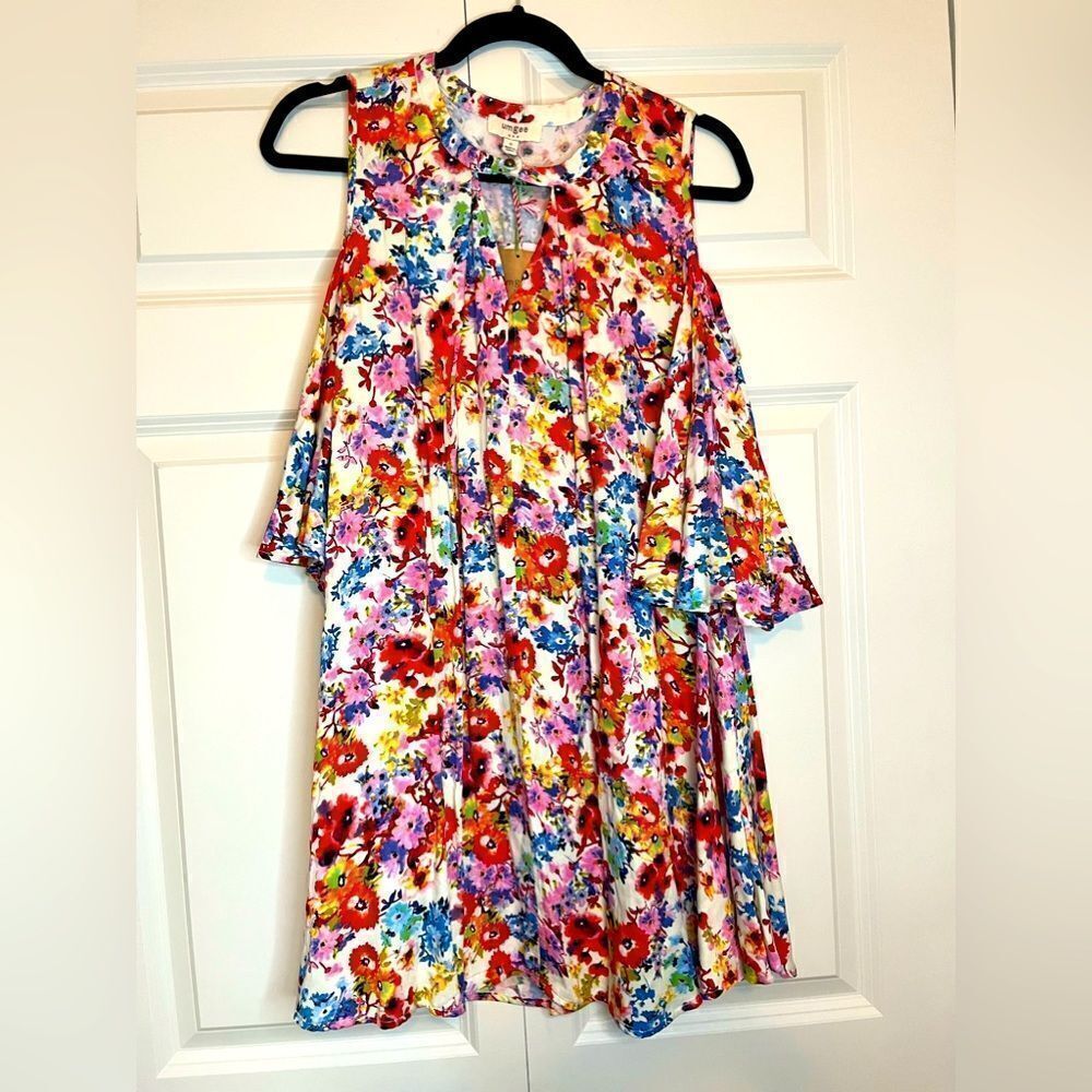 NWT UMGEE COLD SHOULDER FLORAL MINI DRESS